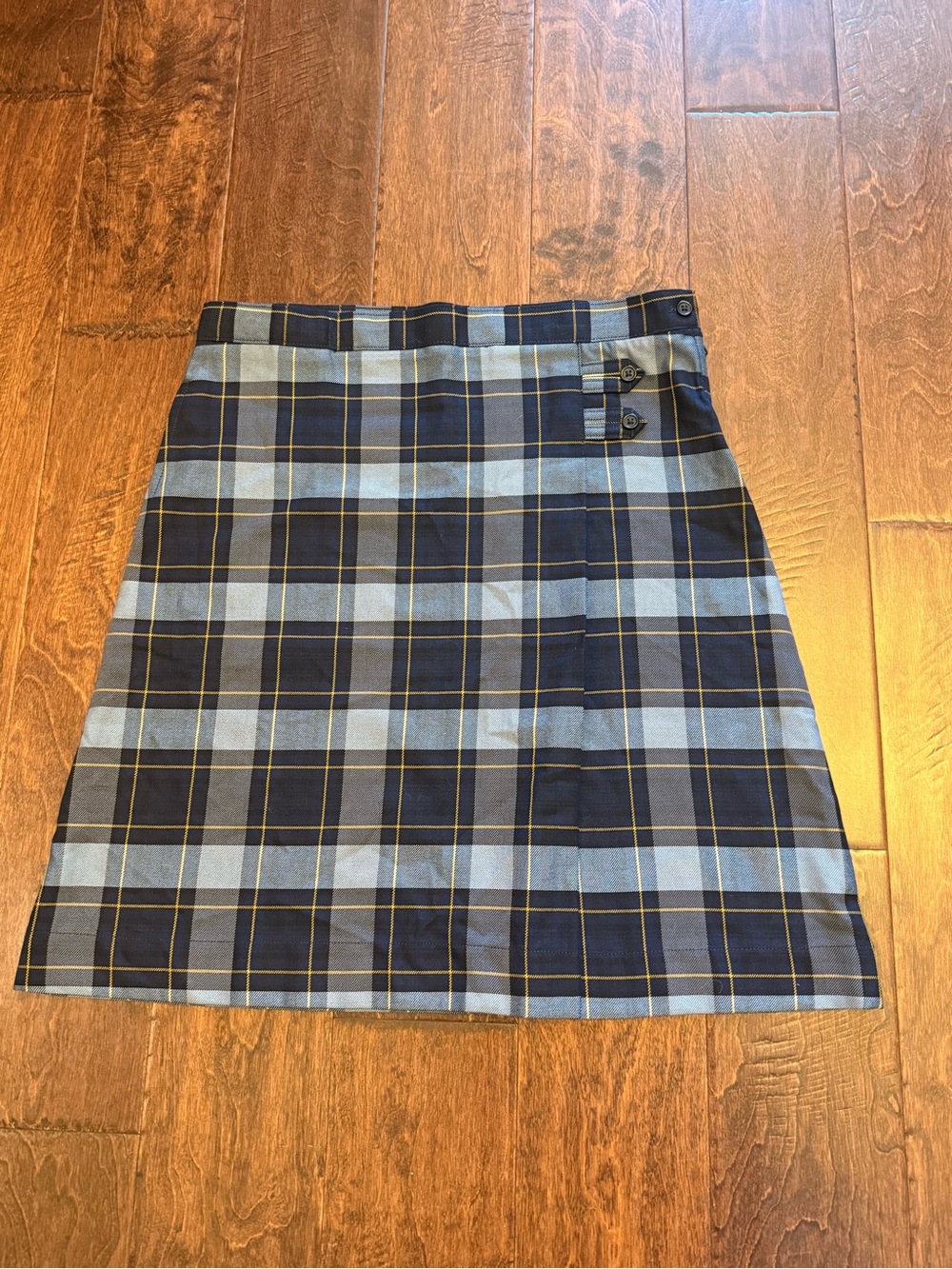 Lands’ End Uniform Navy Plaid Skirt